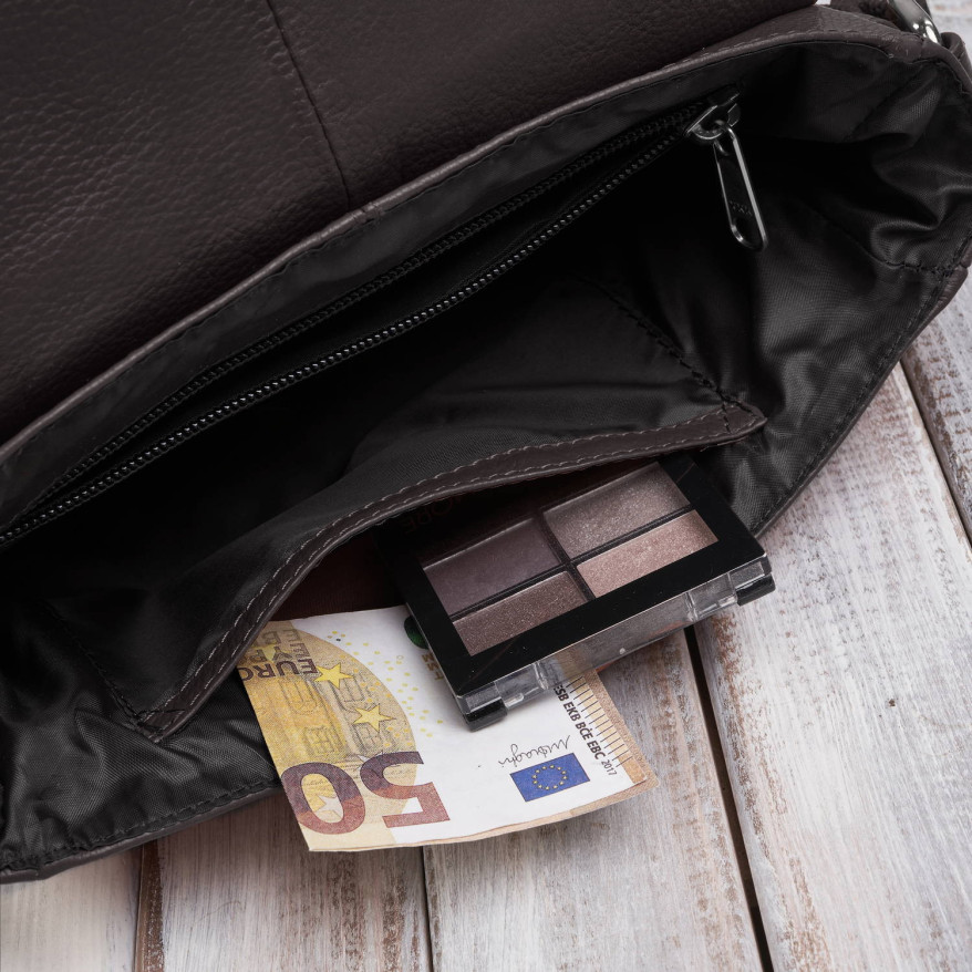 Torebka damska mała listonoszka skórzana na ramię brązowa E-35-BR