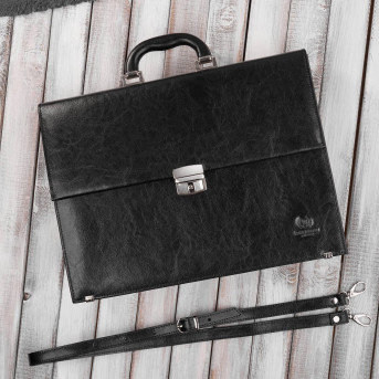 Aktówka męska skórzana do ręki i na ramię elegancka czarna S-43-BL