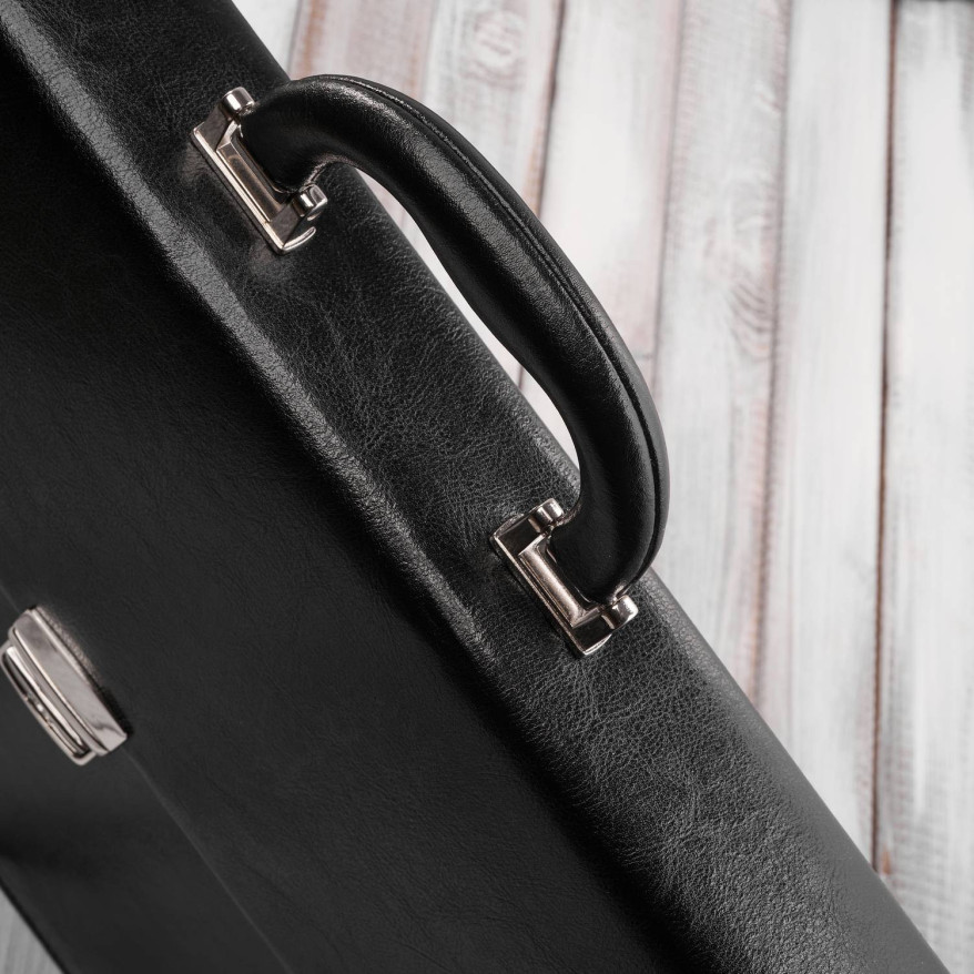 Aktówka męska skórzana do ręki i na ramię elegancka czarna S-43-BL