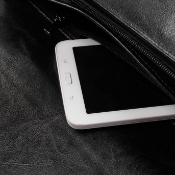 Aktówka męska skórzana do ręki i na ramię elegancka czarna S-43-BL