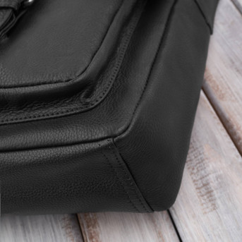 Listonoszka męska retro vintage ze skóry naturalnej czarna Paolo Peruzzi E-32-BL