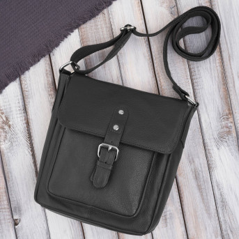 Listonoszka męska retro vintage ze skóry naturalnej czarna Paolo Peruzzi E-32-BL