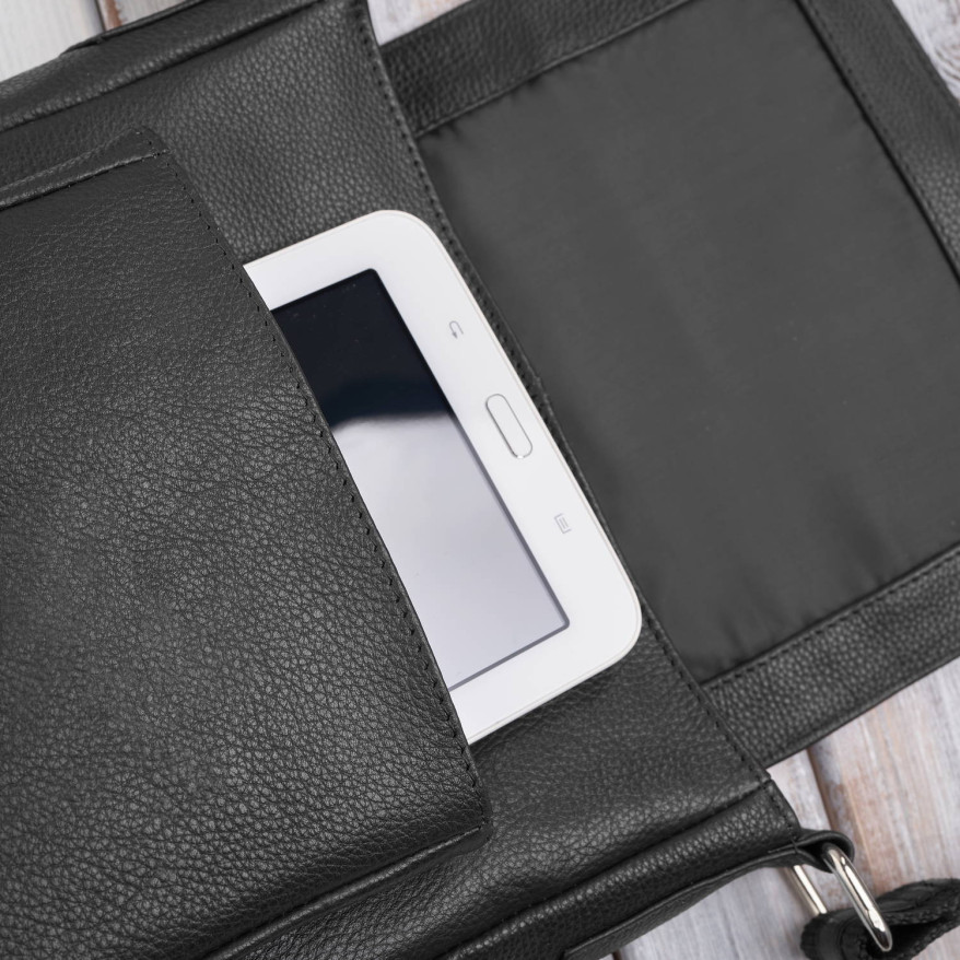 Listonoszka męska retro vintage ze skóry naturalnej czarna Paolo Peruzzi E-32-BL