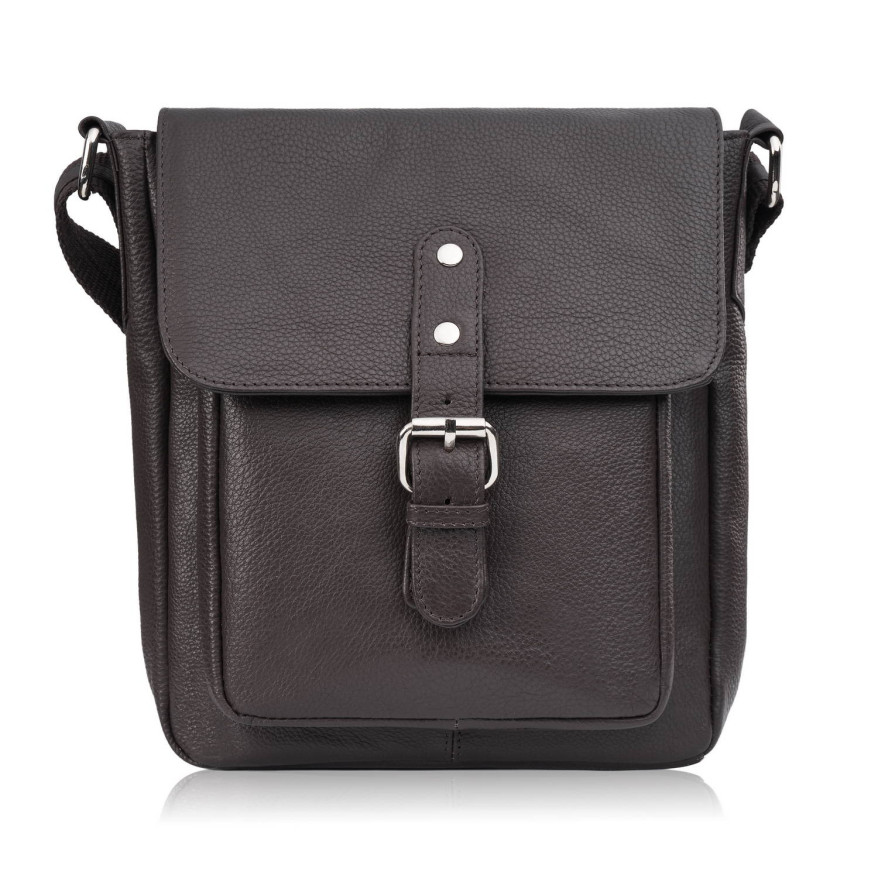 Listonoszka męska retro vintage ze skóry naturalnej czarna Paolo Peruzzi E-32-BR