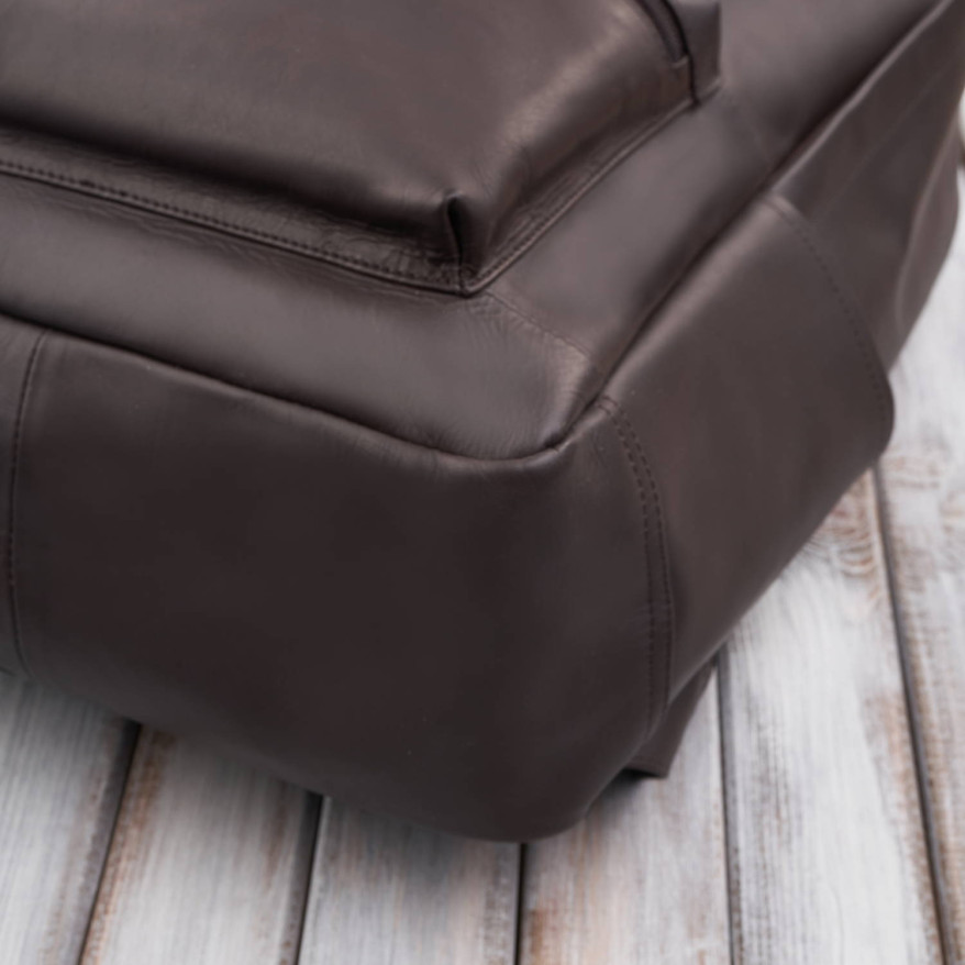 Plecak skórzany unisex do pracy na laptopa do szkoły A4 brązowy E-29-BR