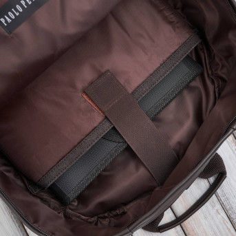 Plecak skórzany unisex do pracy na laptopa do szkoły A4 brązowy E-29-BR
