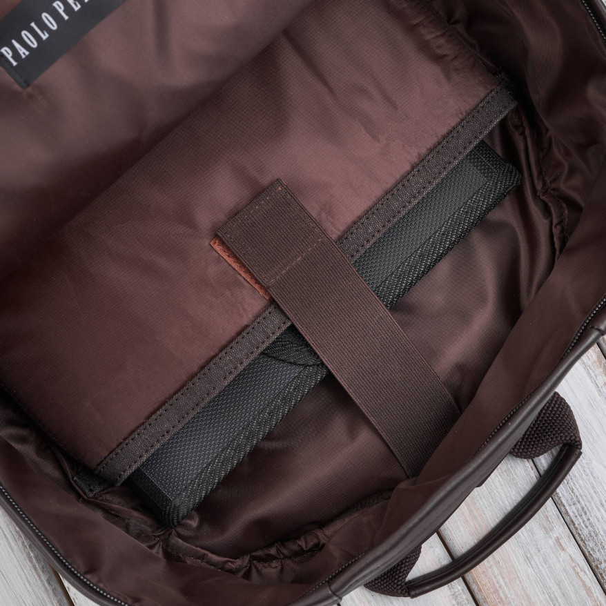 Plecak skórzany unisex do pracy na laptopa do szkoły A4 brązowy E-29-BR