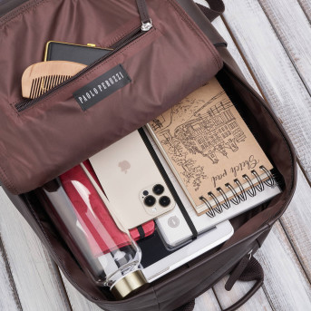 Plecak skórzany unisex do pracy na laptopa do szkoły A4 brązowy E-29-BR