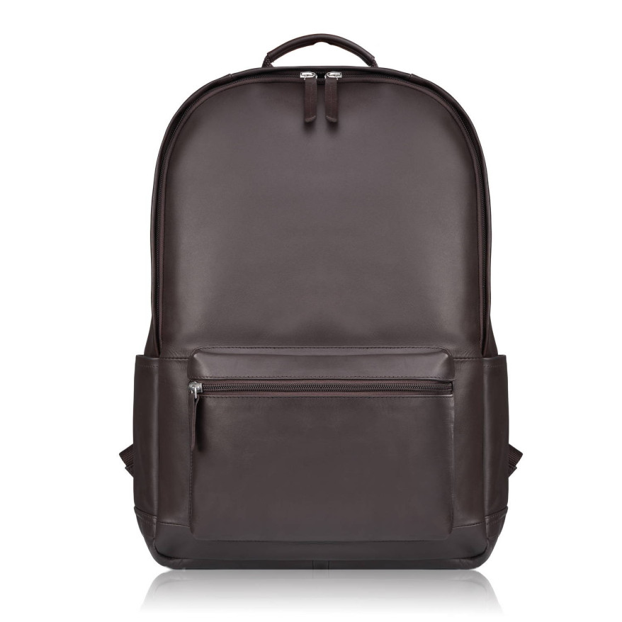 Plecak skórzany unisex do pracy na laptopa do szkoły A4 brązowy E-29-BR