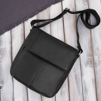 Listonoszka męska klasyczna ze skóry naturalnej czarna Paolo Peruzzi E-31-BL