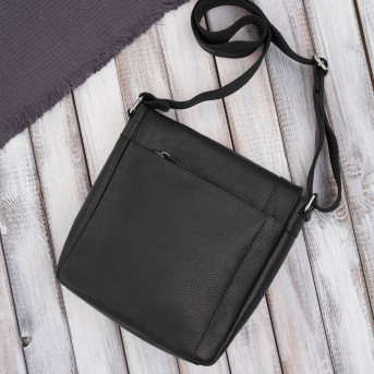 Listonoszka męska klasyczna ze skóry naturalnej czarna Paolo Peruzzi E-31-BL