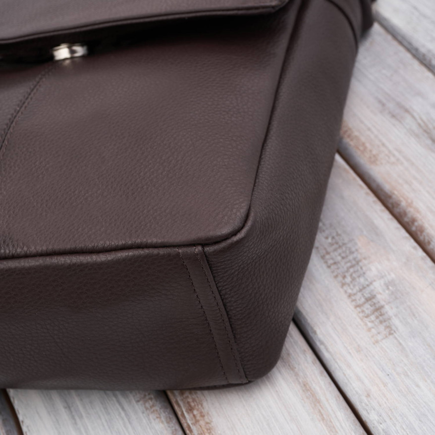 Listonoszka męska klasyczna ze skóry naturalnej czarna Paolo Peruzzi E-31-BR