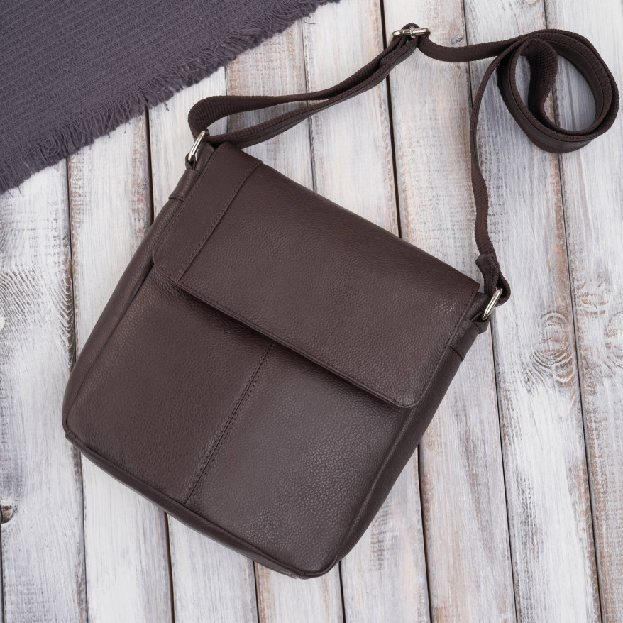 Listonoszka męska klasyczna ze skóry naturalnej czarna Paolo Peruzzi E-31-BR