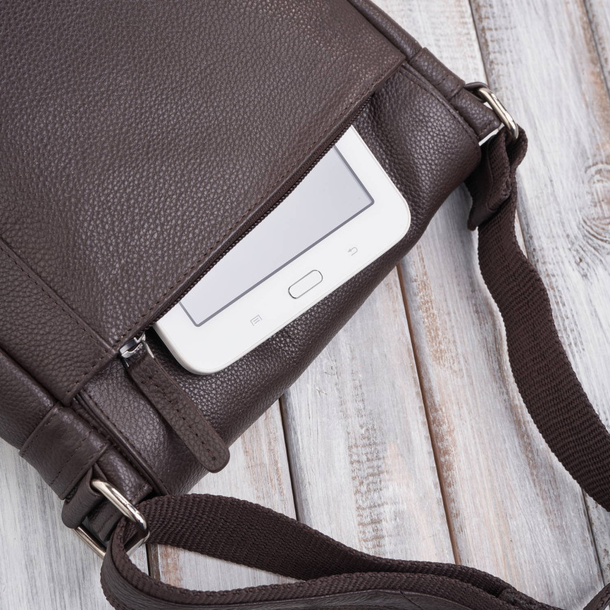 Listonoszka męska klasyczna ze skóry naturalnej czarna Paolo Peruzzi E-31-BR