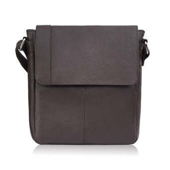 Listonoszka męska klasyczna ze skóry naturalnej czarna Paolo Peruzzi E-31-BR