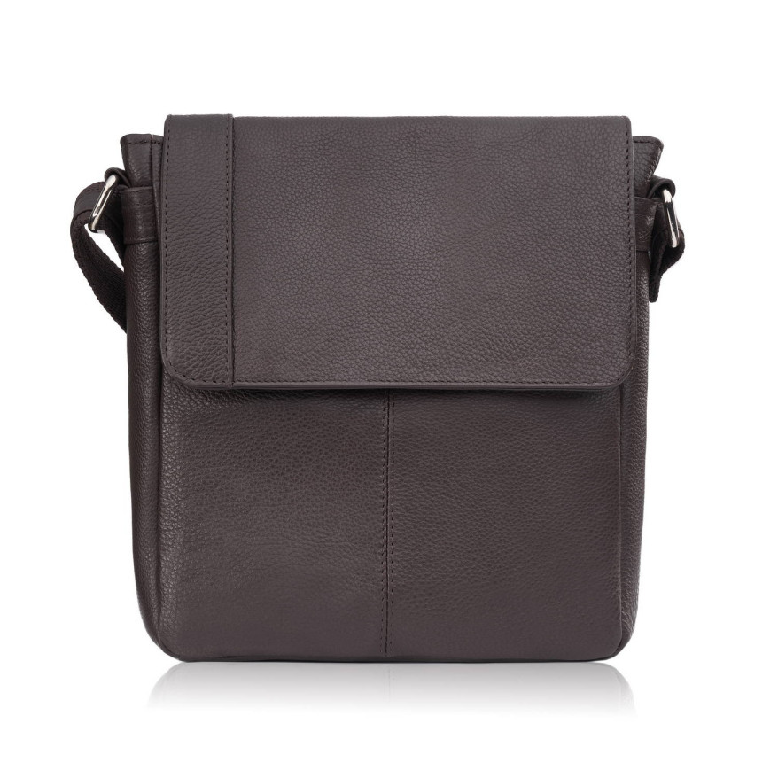 Listonoszka męska klasyczna ze skóry naturalnej czarna Paolo Peruzzi E-31-BR