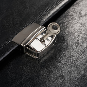 Aktówka męska skórzana do ręki i na ramię elegancka czarna S-44-BL