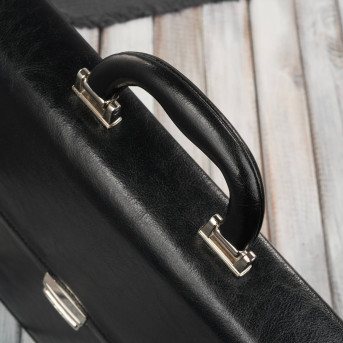 Aktówka męska skórzana do ręki i na ramię elegancka czarna S-44-BL