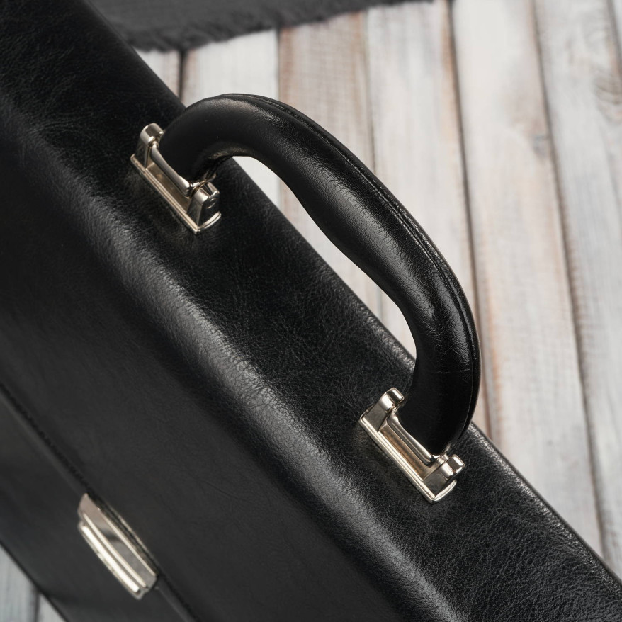 Aktówka męska skórzana do ręki i na ramię elegancka czarna S-44-BL