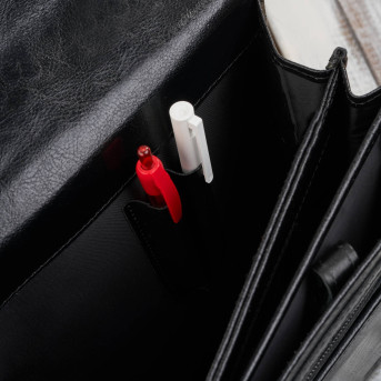 Aktówka męska skórzana do ręki i na ramię elegancka czarna S-44-BL