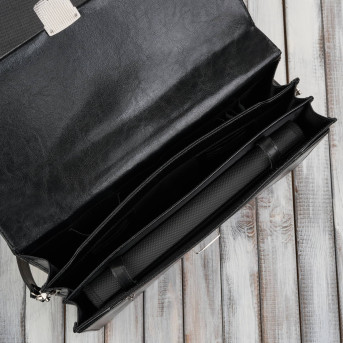 Aktówka męska skórzana do ręki i na ramię elegancka czarna S-44-BL