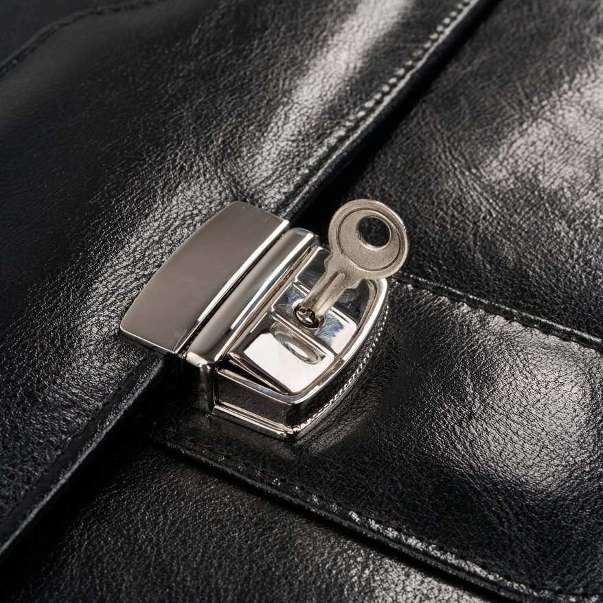 Aktówka męska skórzana do ręki i na ramię elegancka czarna S-45-BL