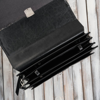 Aktówka męska skórzana do ręki i na ramię elegancka czarna S-45-BL