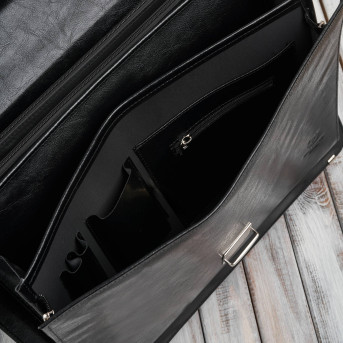 Aktówka męska skórzana do ręki i na ramię elegancka czarna S-46-BL