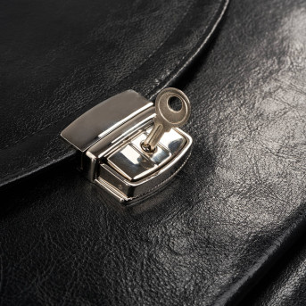 Aktówka męska skórzana do ręki i na ramię elegancka czarna S-46-BL