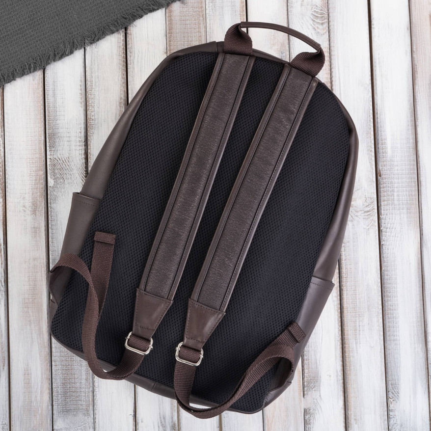 Plecak skórzany unisex do pracy na laptopa do szkoły A4 brązowy E-29-BR