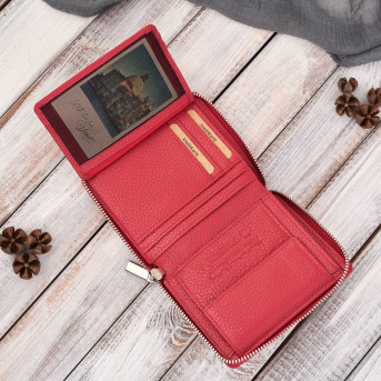 Portfel damski skórzany głęboka czerwień RFID Paolo Peruzzi T-139-RD