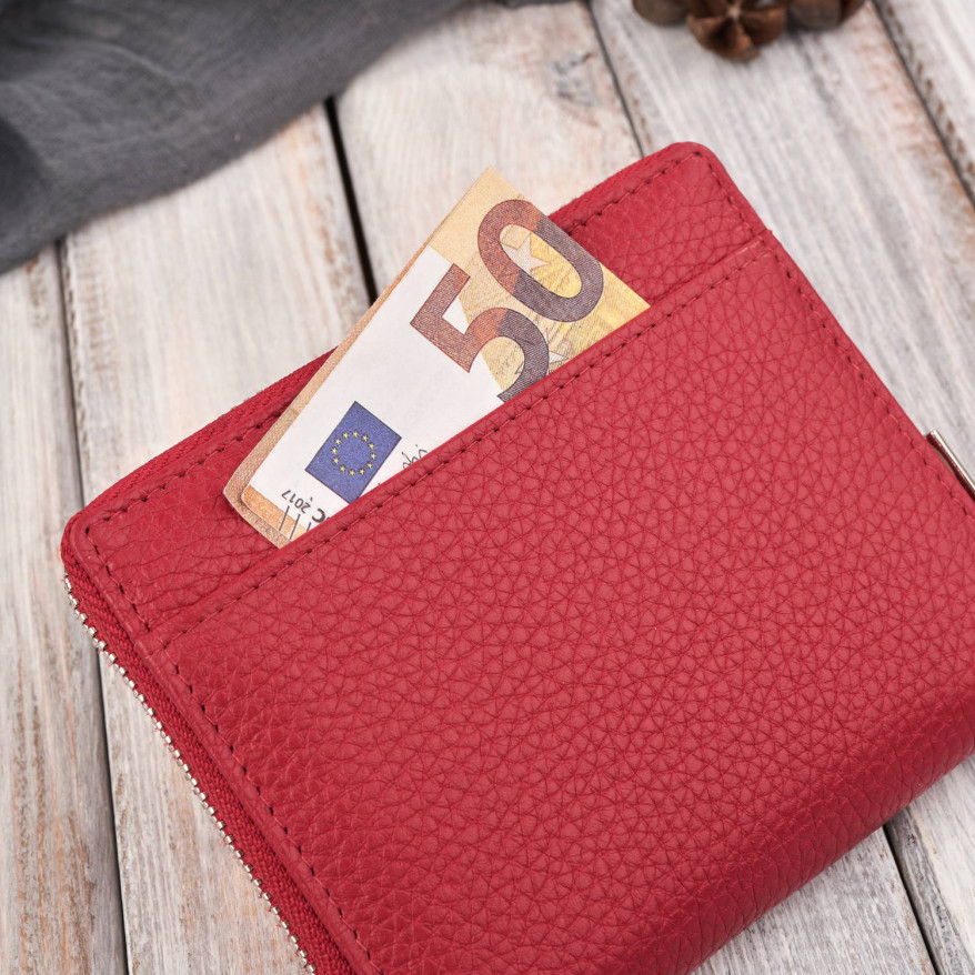 Portfel damski skórzany głęboka czerwień RFID Paolo Peruzzi T-139-RD