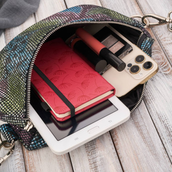 Nerka skórzana saszetka damska na pas z printem imitującym skórę wężową T-36-A