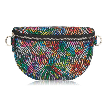 Nerka damska skórzana w kwiaty saszetka na pas Paolo Peruzzi T-36-C