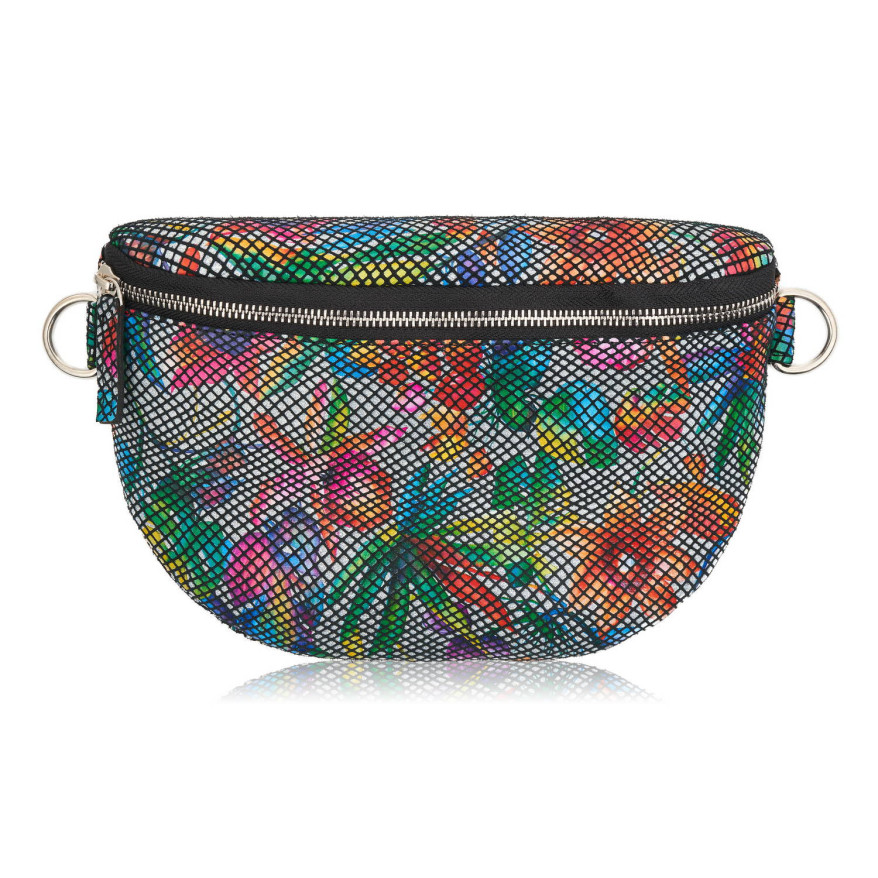 Nerka damska skórzana w kwiaty saszetka na pas Paolo Peruzzi T-36-C