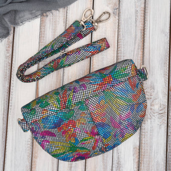 Nerka damska skórzana w kwiaty saszetka na pas Paolo Peruzzi T-36-C