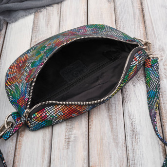 Nerka damska skórzana w kwiaty saszetka na pas Paolo Peruzzi T-36-C