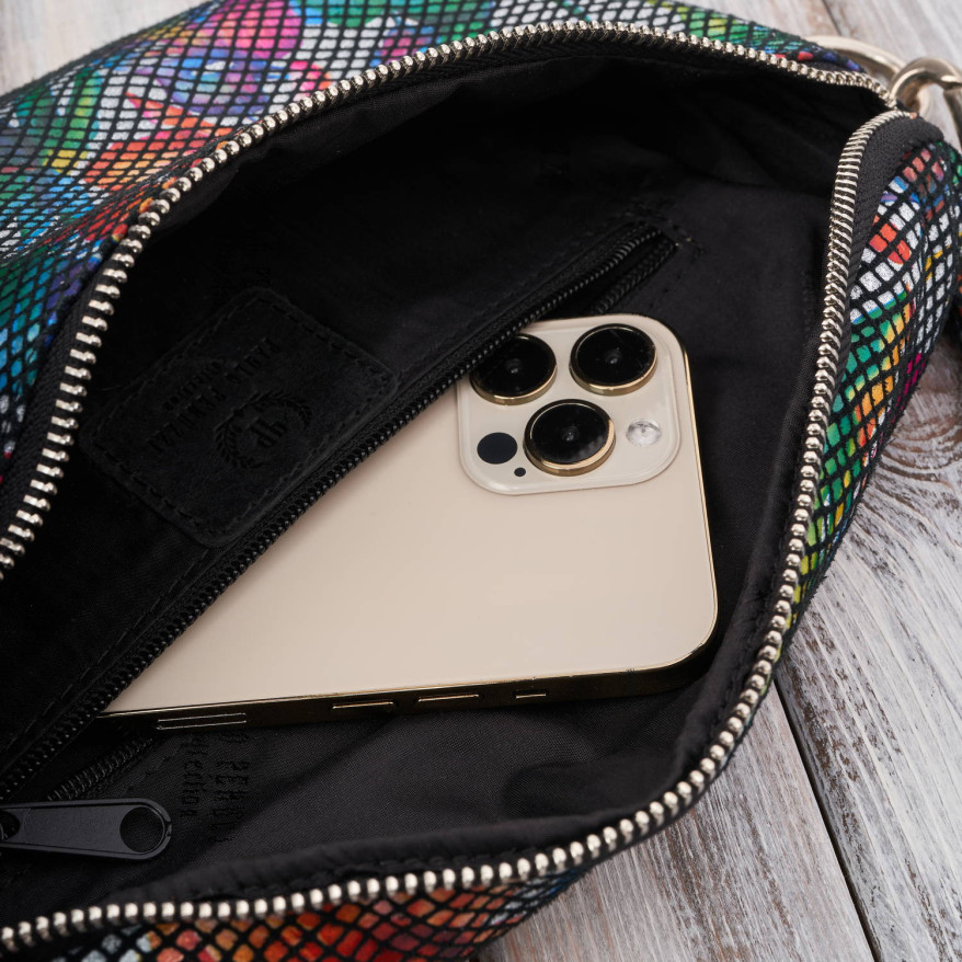 Nerka damska skórzana w kwiaty saszetka na pas Paolo Peruzzi T-36-C