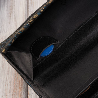 Portfel damski skórzany duży z orientalnym printem Paolo Peruzzi T-01-G