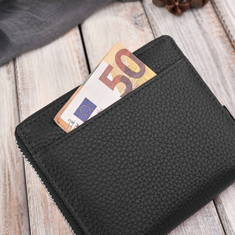 Portfel damski klasyczny skórzany czarny RFID Paolo Peruzzi  T-139-BL