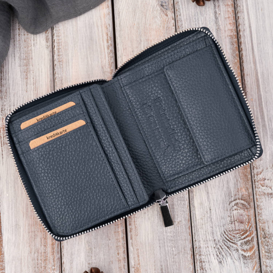 Portfel damski skórzana portmonetka na suwak RFID Paolo Peruzzi T-139-NV