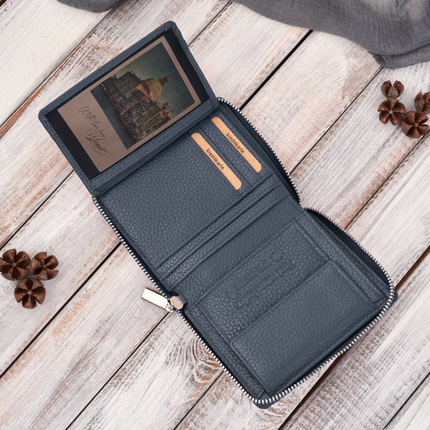 Portfel damski skórzana portmonetka na suwak RFID Paolo Peruzzi T-139-NV