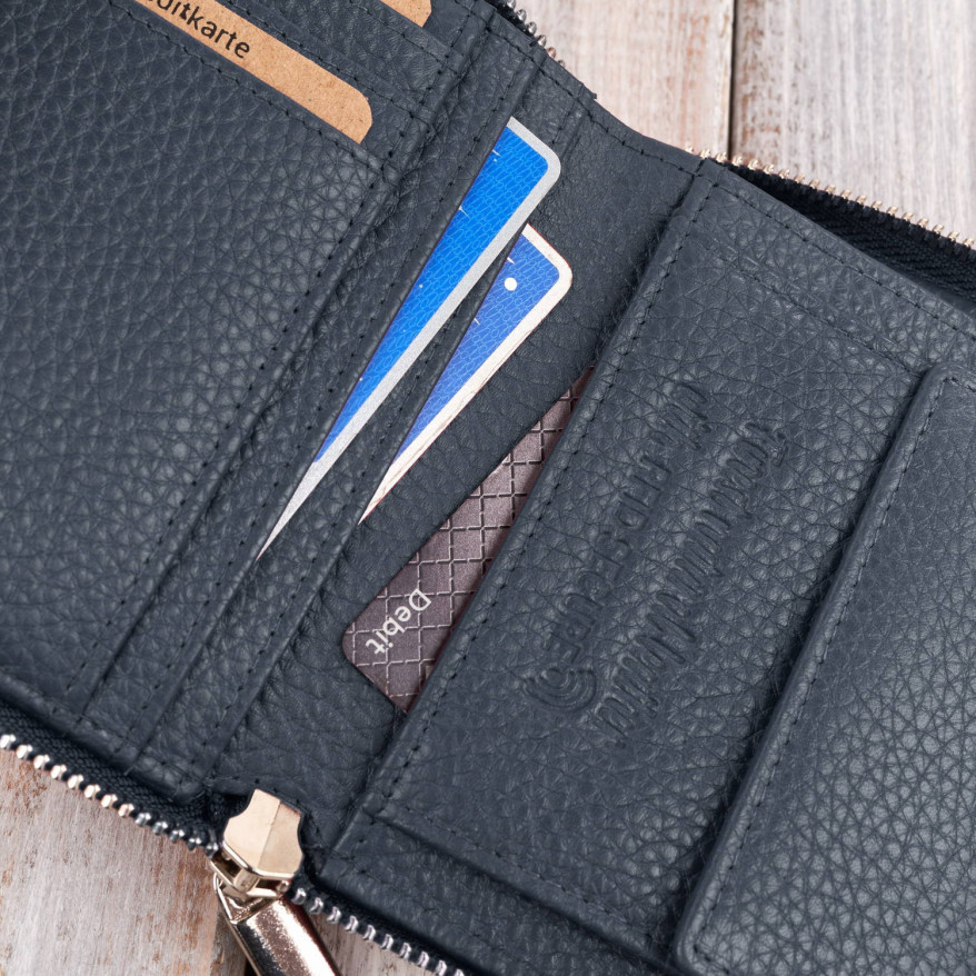 Portfel damski skórzana portmonetka na suwak RFID Paolo Peruzzi T-139-NV