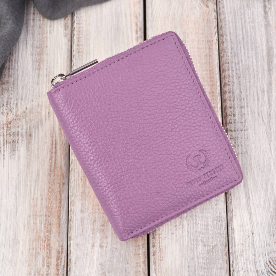 Portfel damski skórzany fioletowy z ochroną RFID Paolo Peruzzi T-139-PI