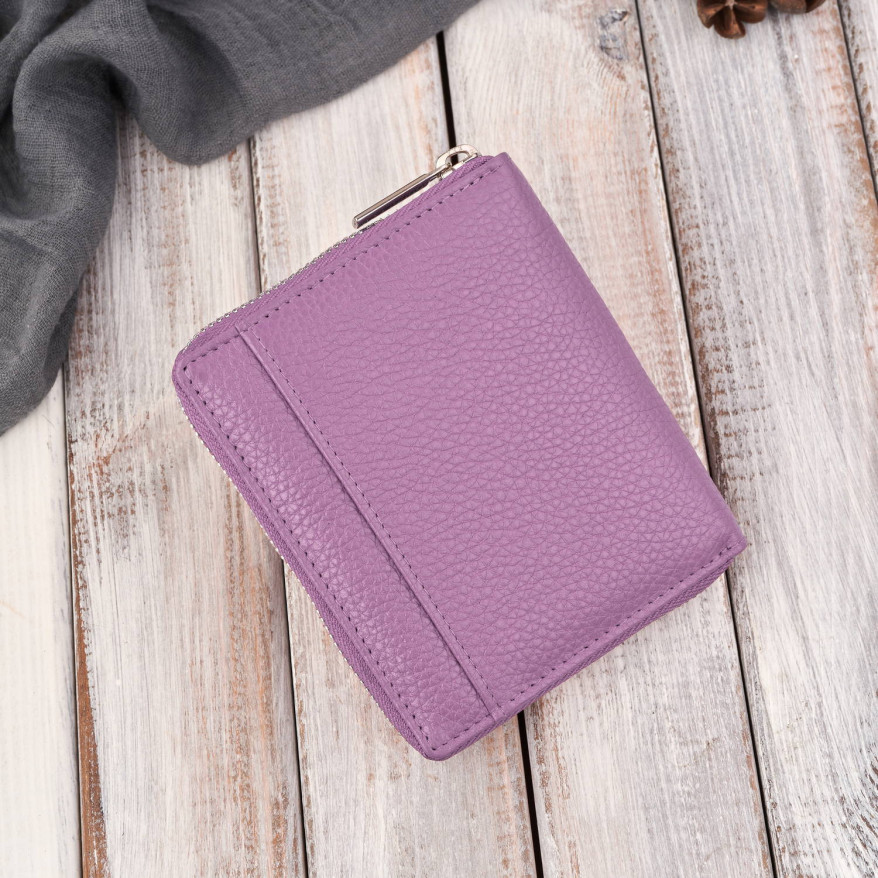 Portfel damski skórzany fioletowy z ochroną RFID Paolo Peruzzi T-139-PI