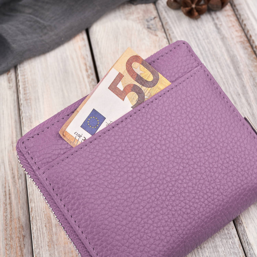 Portfel damski skórzany fioletowy z ochroną RFID Paolo Peruzzi T-139-PI