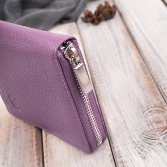 Portfel damski skórzany fioletowy z ochroną RFID Paolo Peruzzi T-139-PI