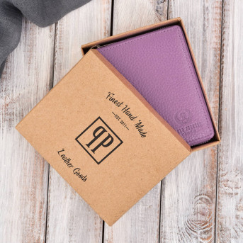 Portfel damski skórzany fioletowy z ochroną RFID Paolo Peruzzi T-139-PI