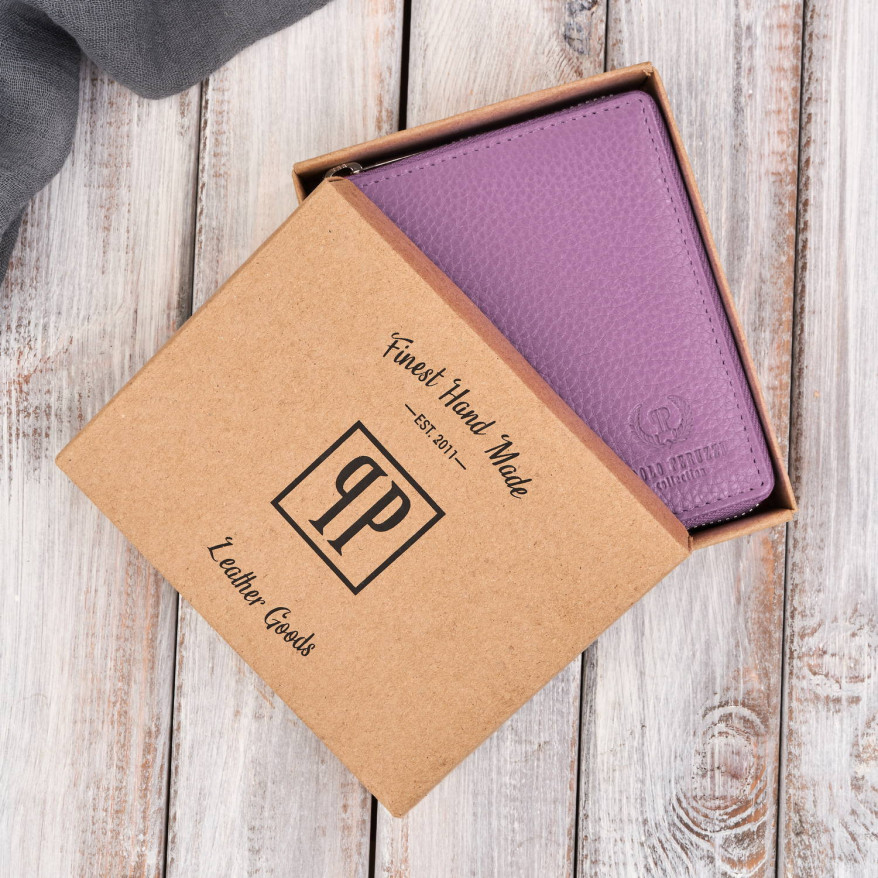 Portfel damski skórzany fioletowy z ochroną RFID Paolo Peruzzi T-139-PI