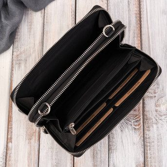 Skórzana kopertówka damska do ręki na ramię portfel damski Paolo Peruzzi T-137-BL